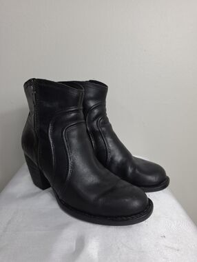 Born Rustic Black Leather Ankle Booties